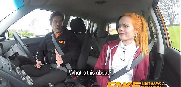  Fake Driving School Cute redhead Ella Hughes fucks and eats instructors cum